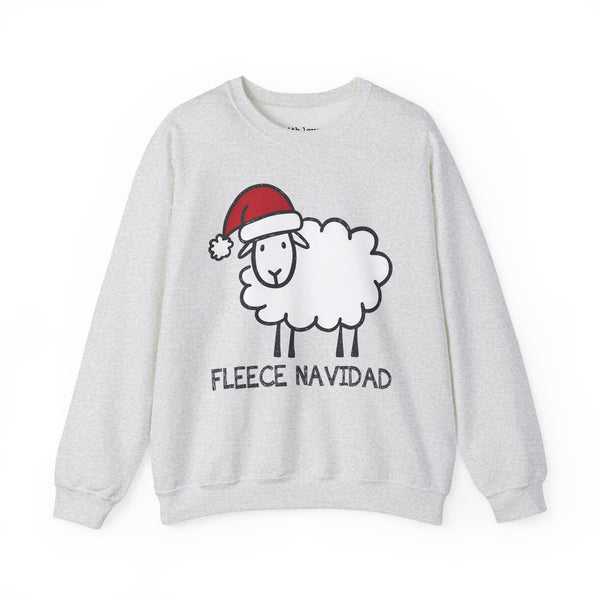 Fleece Navidad Funny Sheep Christmas Unisex Heavy Blend Crewneck Sweatshirt