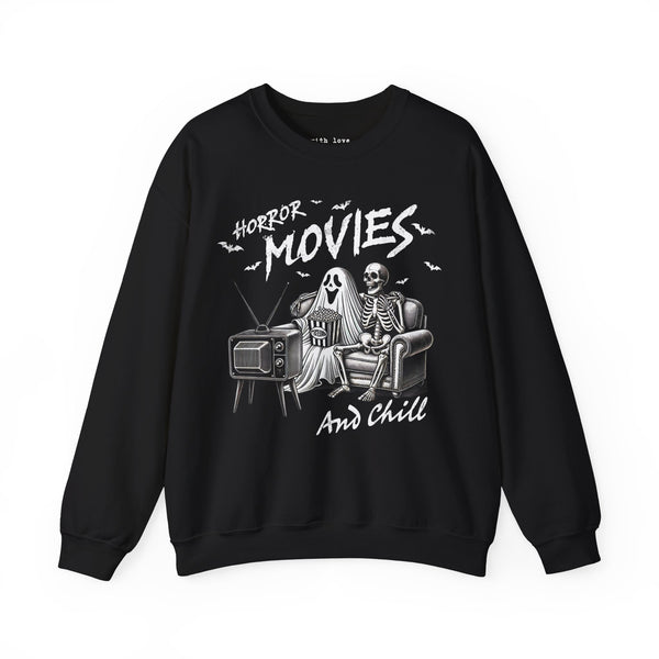 Horror Movies and Chill Halloween Unisex Heavy Blend Crewneck Sweatshirt