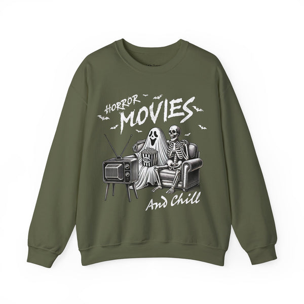 Horror Movies and Chill Halloween Unisex Heavy Blend Crewneck Sweatshirt