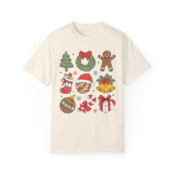 Disco Christmas Things Grid Comfort Colors Unisex Garment-Dyed T-shirt