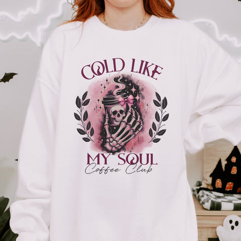 Cold Like My Soul Iced Coffee Club Unisex Heavy Blend Crewneck Sweatshirt