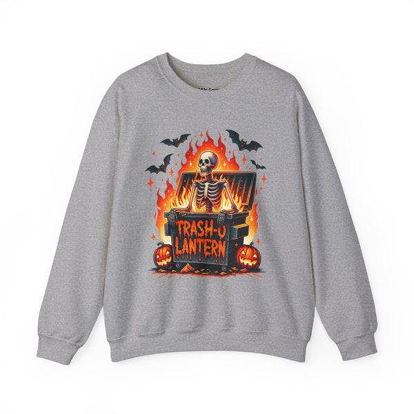 Trash O Lantern Skeleton Halloween Unisex Heavy Blend Crewneck Sweatshirt