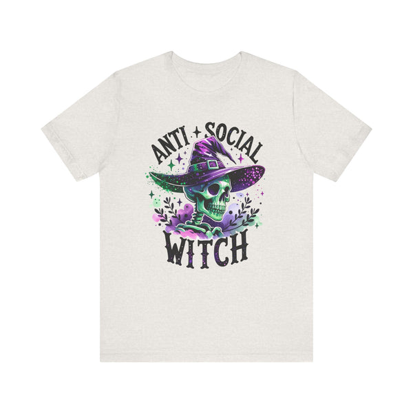 Anti Social Witch Social Anxiety Halloween Bella Canvas Unisex Jersey Short Sleeve Tee