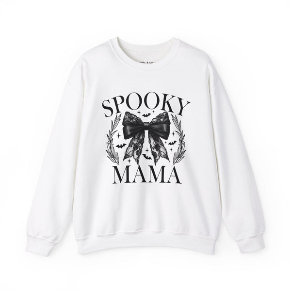 Spooky Mama Bow Halloween Unisex Heavy Blend Crewneck Sweatshirt