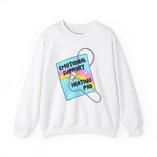 Emotional Support Heating Pad Mental Health Funny Tummy Hurts Unisex Heavy Blend Crewneck Sweatshirt