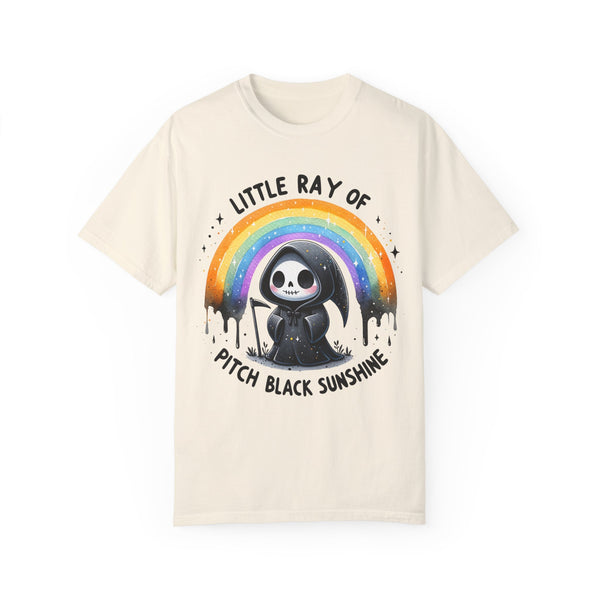 Little Ray of Pitch Black Sunshine Grim Reaper Comfort Colors Unisex Garment-Dyed T-shirt