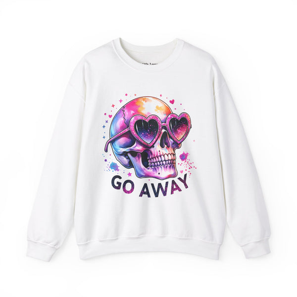 Go Away Antisocial Social Anxiety Skull Unisex Heavy Blend Crewneck Sweatshirt