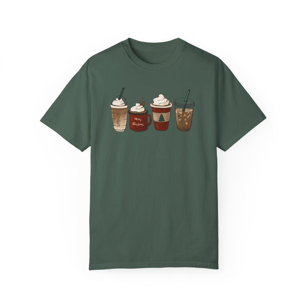 Christmas Coffees Comfort Colors Unisex Garment-Dyed T-shirt