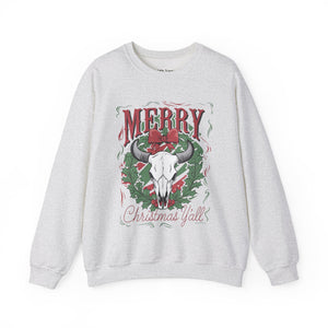 Merry Christmas Y’all Western Unisex Heavy Blend Crewneck Sweatshirt