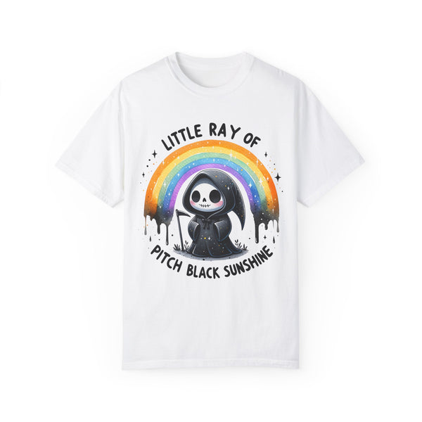 Little Ray of Pitch Black Sunshine Grim Reaper Comfort Colors Unisex Garment-Dyed T-shirt