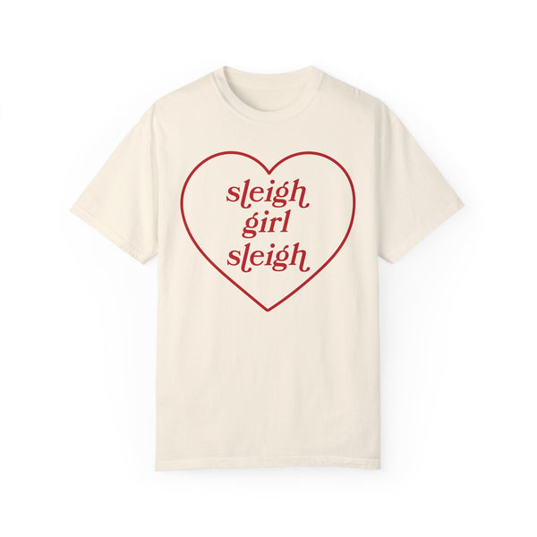 Sleigh Girl Sleigh Christmas Heart Comfort Colors Unisex Garment-Dyed T-shirt