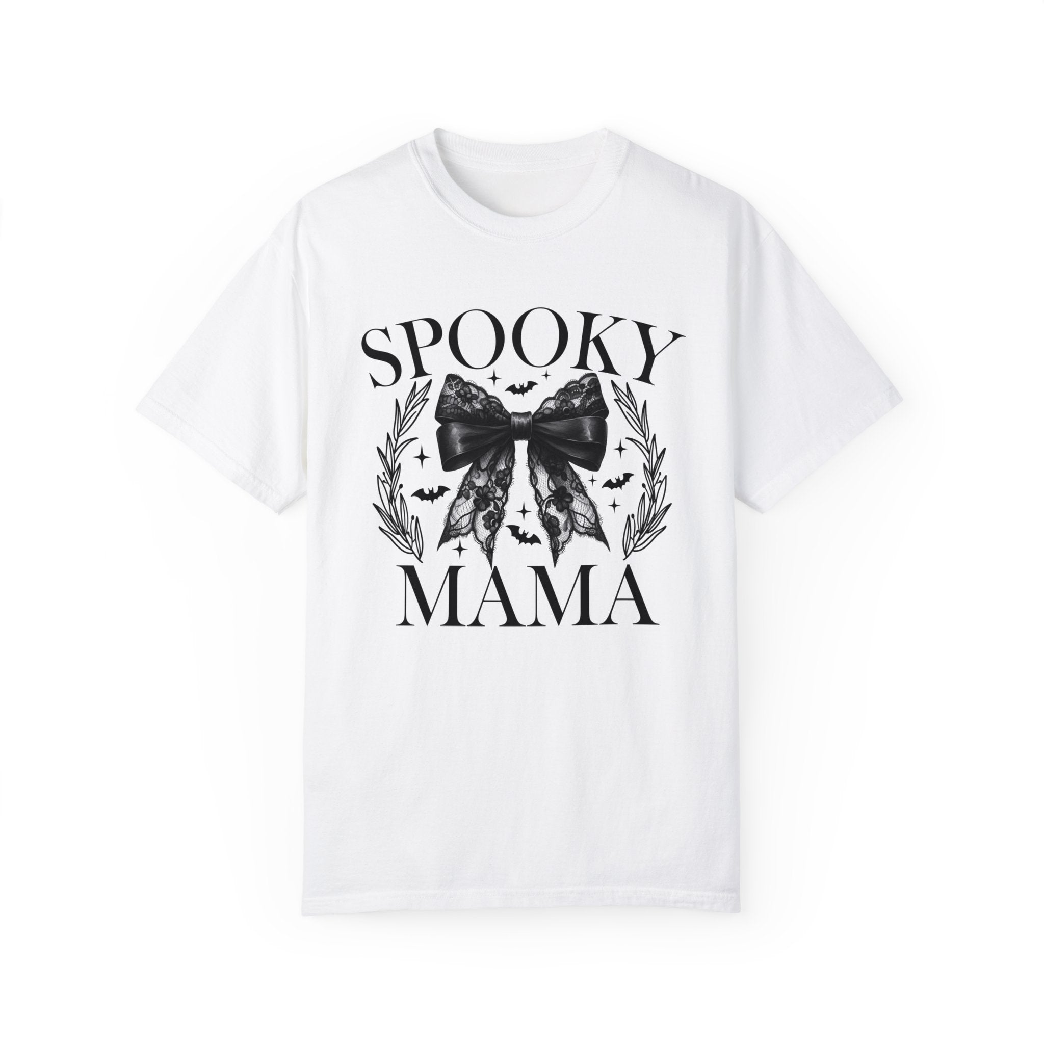 Spooky Mama Bow Halloween Comfort Colors Unisex Garment-Dyed T-shirt