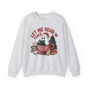 Let Me Read in Peace Christmas Ghost Unisex Heavy Blend Crewneck Sweatshirt