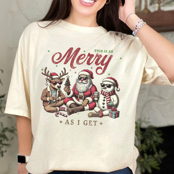 This Is As Merry As I Get Christmas Santa Comfort Colors Unisex Garment-Dyed T-shirt