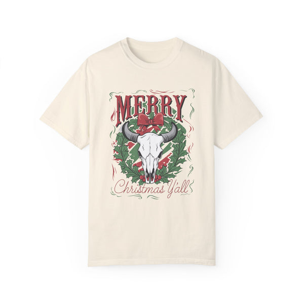 Merry Christmas Y’all Western Comfort Colors Unisex Garment-Dyed T-shirt