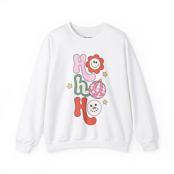 Ho Ho Ho Groovy Disco Christmas Unisex Heavy Blend Crewneck Sweatshirt