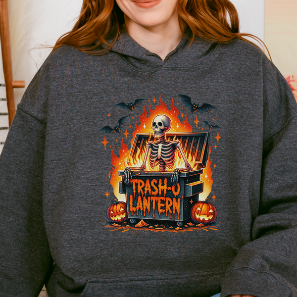 Trash O Lantern Skeleton Halloween Unisex Heavy Blend Hooded Sweatshirt