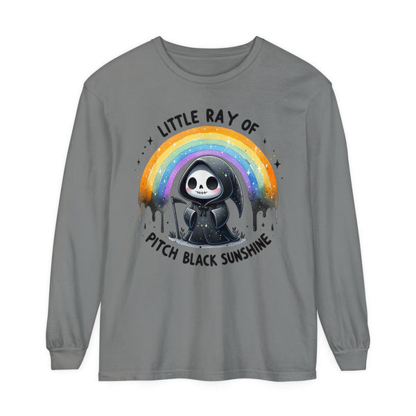 Little Ray of Pitch Black Sunshine Comfort Colors Unisex Garment-dyed Long Sleeve T-Shirt