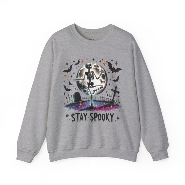 Stay Spooky Skeleton Halloween Graveyard Unisex Heavy Blend Crewneck Sweatshirt