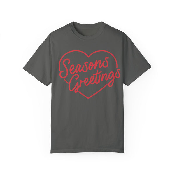 Seasons Greetings Heart Christmas Comfort Colors Unisex Garment-Dyed T-shirt