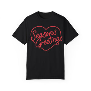 Seasons Greetings Heart Christmas Comfort Colors Unisex Garment-Dyed T-shirt