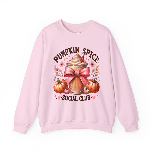 Pumpkin Spice Social Club Coquette Fall Unisex Heavy Blend Crewneck Sweatshirt