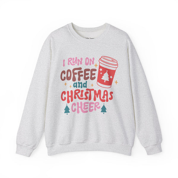 I Run on Coffee and Christmas Cheer Unisex Heavy Blend Crewneck Sweatshirt