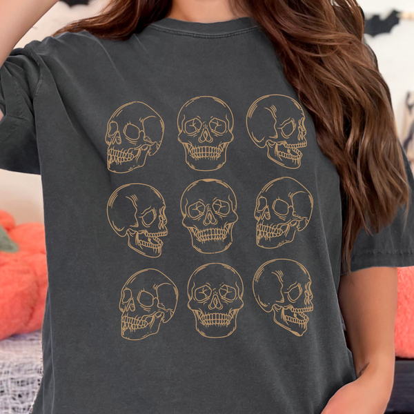 Skulls Halloween Edgy Grunge Comfort Colors Unisex Garment-Dyed T-shirt