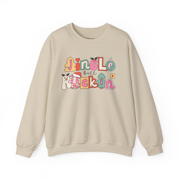 Jingle Bell Rockin Retro Christmas Unisex Heavy Blend Crewneck Sweatshirt