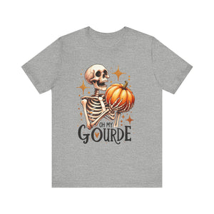 Oh My Gourd! Halloween Fall Pumpkin Skeleton Bella Canvas Unisex Jersey Short Sleeve Tee