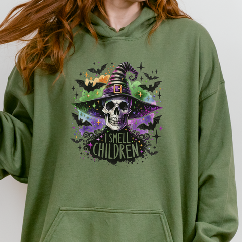 I Smell Children Hocus Pocus Skeleton Witch Halloween Unisex Heavy Blend Hooded Sweatshirt