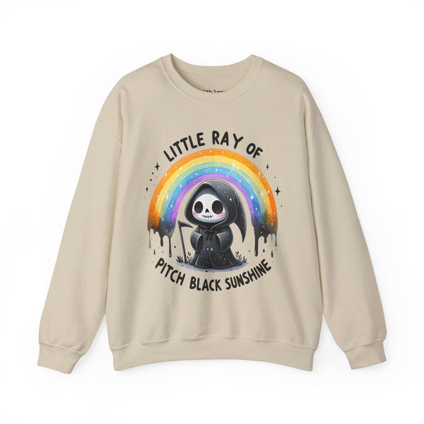 Little Ray of Pitch Black Sunshine Grim Reaper Unisex Heavy Blend Crewneck Sweatshirt