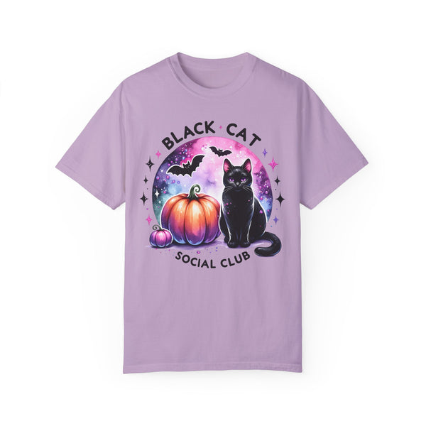 Black Cat Social Club Halloween Comfort Colors Unisex Garment-Dyed T-shirt