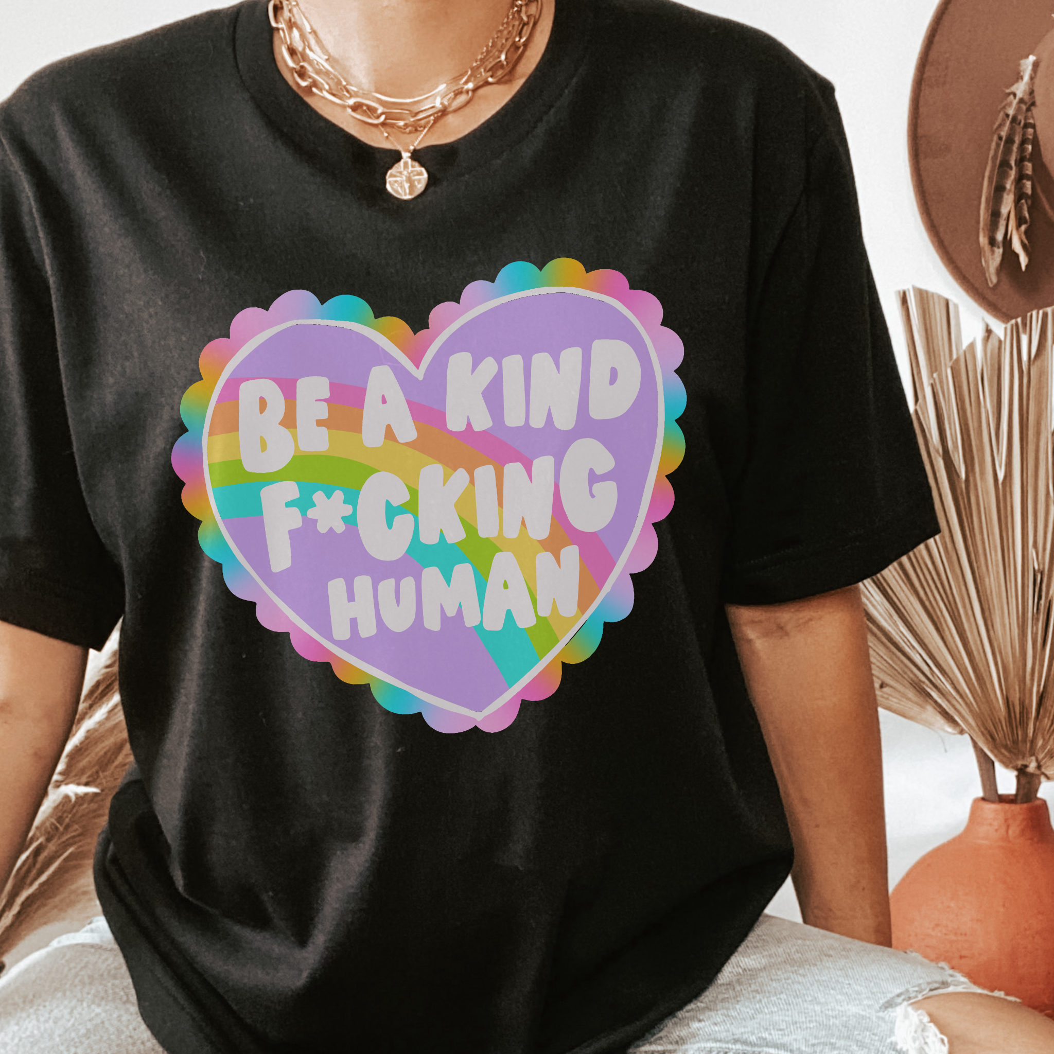 Be a Kind Effing Human Heart Comfort Colors Unisex Garment-Dyed T-shirt