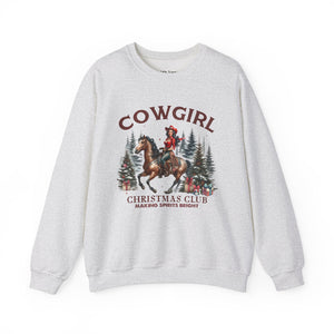 Cowgirl Christmas Club Making Spirits Bright Unisex Heavy Blend Crewneck Sweatshirt