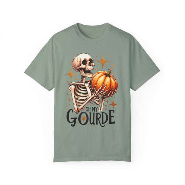 Oh My Gourde Skeleton Halloween Fall Pumpkin Comfort Colors Unisex Garment-Dyed T-shirt