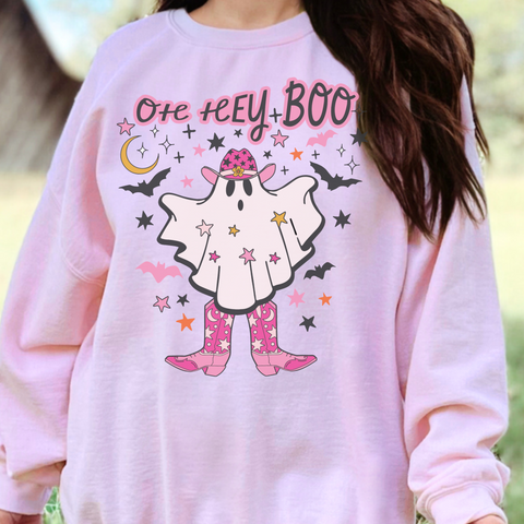 Oh Hey Boo Cowgirl Ghost Halloween Unisex Heavy Blend Crewneck Sweatshirt