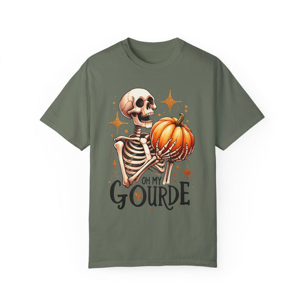 Oh My Gourde Skeleton Halloween Fall Pumpkin Comfort Colors Unisex Garment-Dyed T-shirt