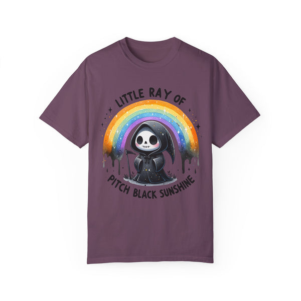 Little Ray of Pitch Black Sunshine Grim Reaper Comfort Colors Unisex Garment-Dyed T-shirt