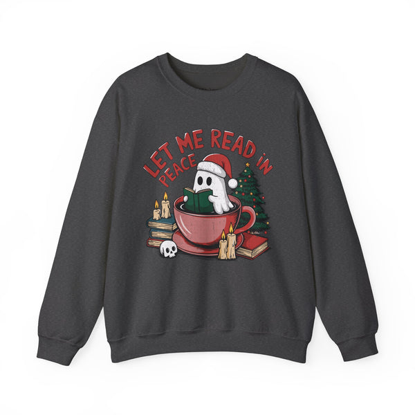 Let Me Read in Peace Christmas Ghost Unisex Heavy Blend Crewneck Sweatshirt