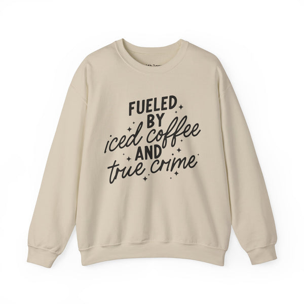 Fueled by Iced Coffee and True Crime Unisex Heavy Blend Crewneck Sweatshirt