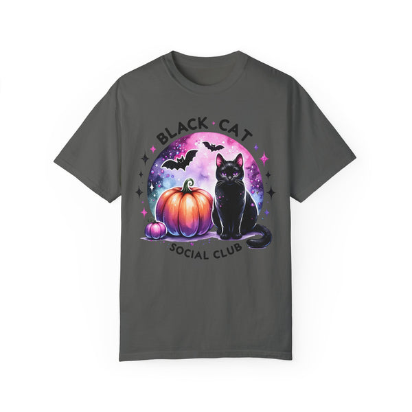 Black Cat Social Club Halloween Comfort Colors Unisex Garment-Dyed T-shirt