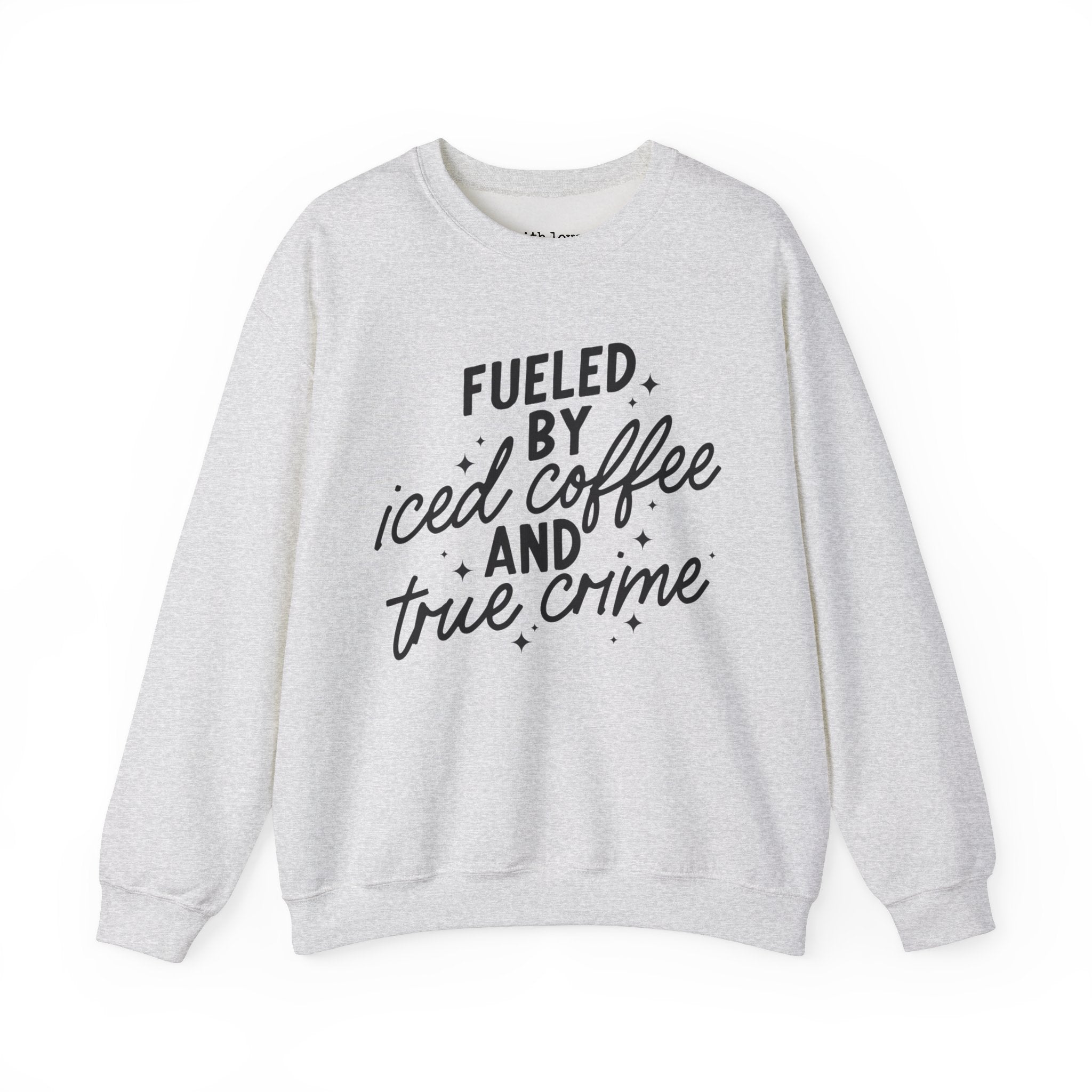 Fueled by Iced Coffee and True Crime Unisex Heavy Blend Crewneck Sweatshirt