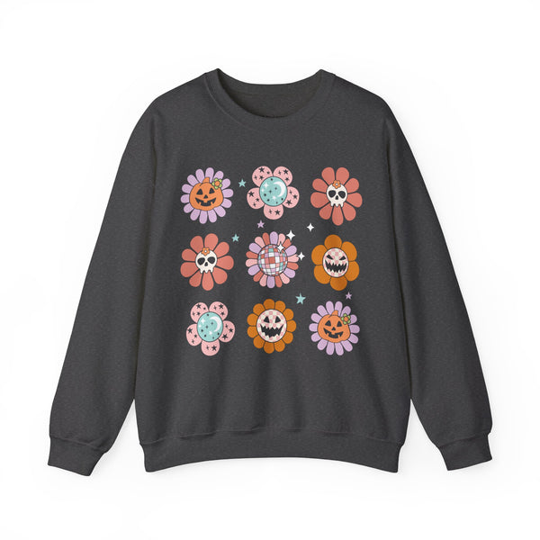 Halloween Flowers Unisex Heavy Blend Crewneck Sweatshirt