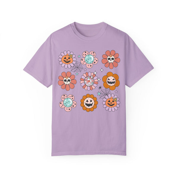 Halloween Flowers Oversized Comfort Colors Unisex Garment-Dyed T-shirt