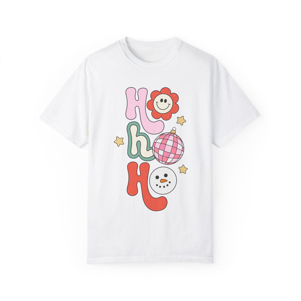 Ho Ho Ho Groovy Disco Christmas Comfort Colors Unisex Garment-Dyed T-shirt