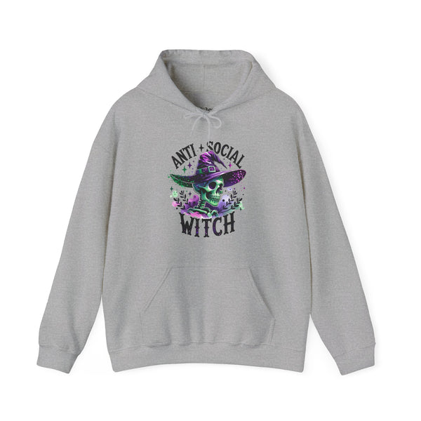 Antisocial Witch Skeleton Halloween Unisex Heavy Blend Hooded Sweatshirt