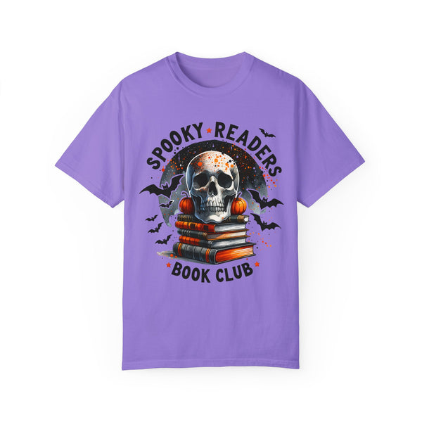 Spooky Readers Book Club Skull Books Halloween Comfort Colors Unisex Garment-Dyed T-shirt