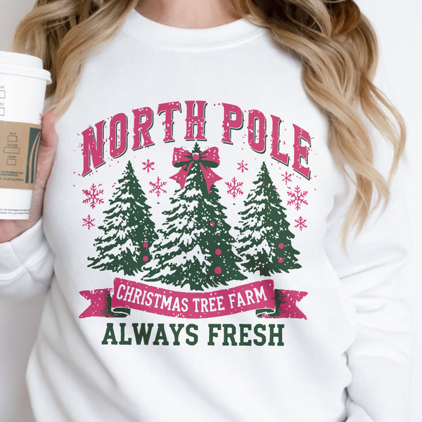 North Pole Christmas Tree Farm Unisex Heavy Blend Crewneck Sweatshirt