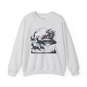 Alien UFO Santa Christmas Unisex Heavy Blend Crewneck Sweatshirt